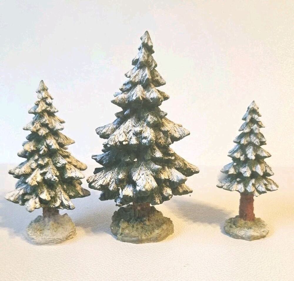 Department 56 Dept Village Snowy Scotch Pines Set Of 3 Accessory Trees 52615